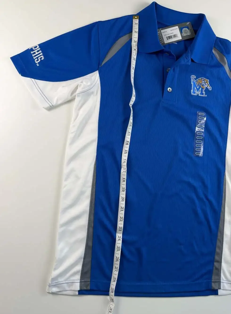 NWT Memphis Tigers Polo Shirt Men M Knights Apparel NCAA Blue White Embroidered